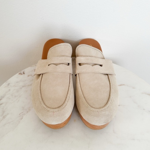 NEW André Assous Soraya Suede Clog Loafer Mule Ivory Size 10 - Picture 7 of 11